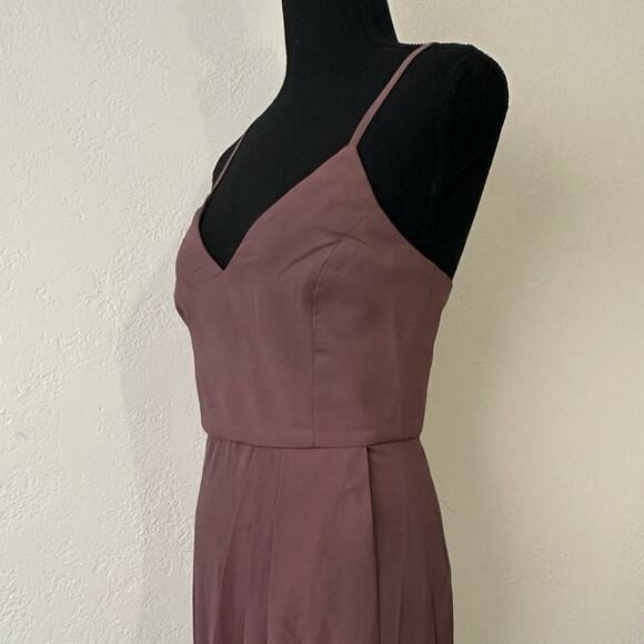 Lulus Reinette NWT New Mauve Midi Dress size M medium Faux wrap Spaghetti Strap - Picture 10 of 11